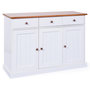Voir la diapositive 1 : Paris Prix Buffet Bois 3 Portes  Takao  130cm Blanc & Naturel