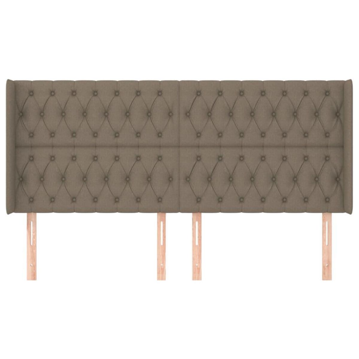 VIDAXL Tete de lit avec oreilles Taupe 203x16x118/128 cm Tissu