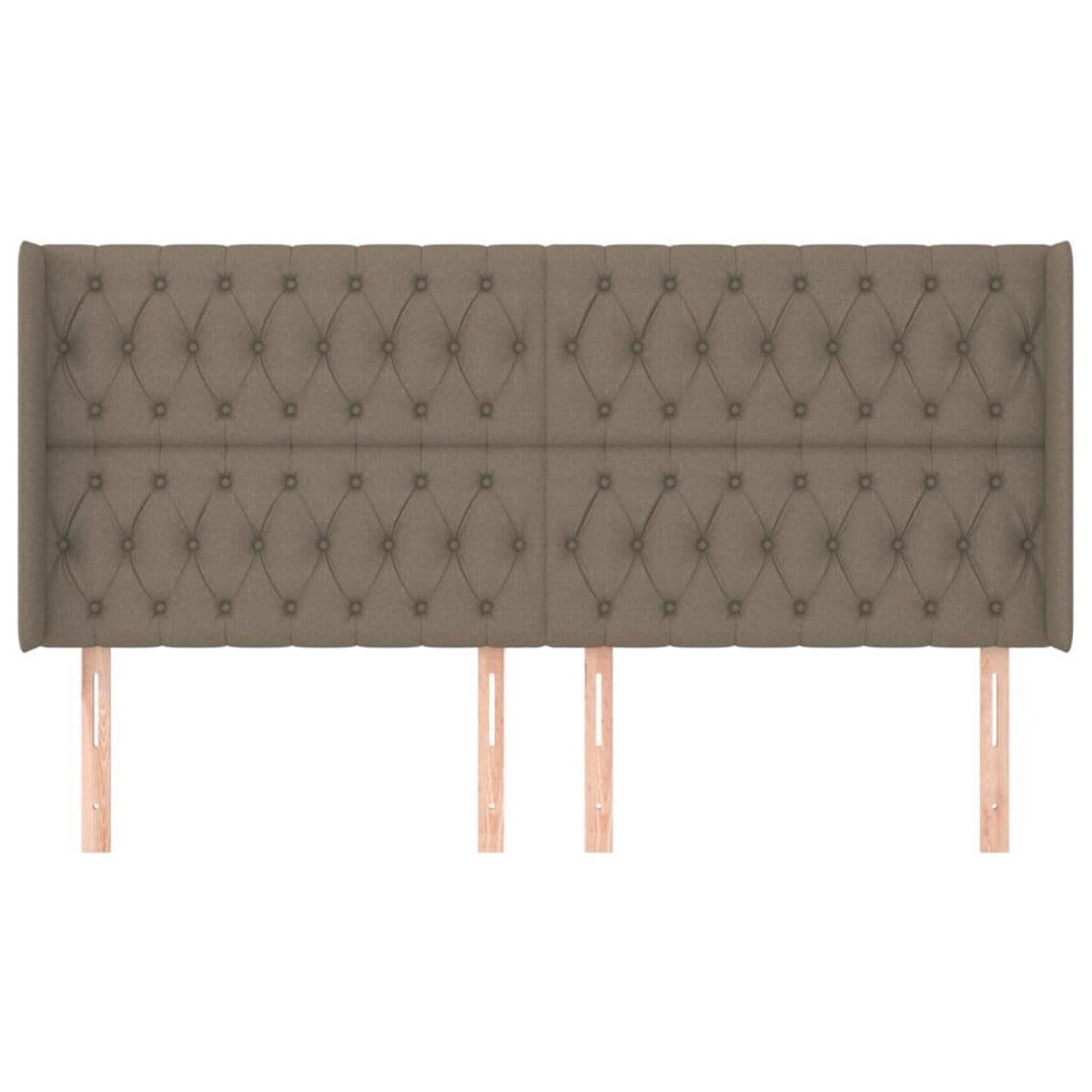 VIDAXL Tete de lit avec oreilles Taupe 203x16x118/128 cm Tissu