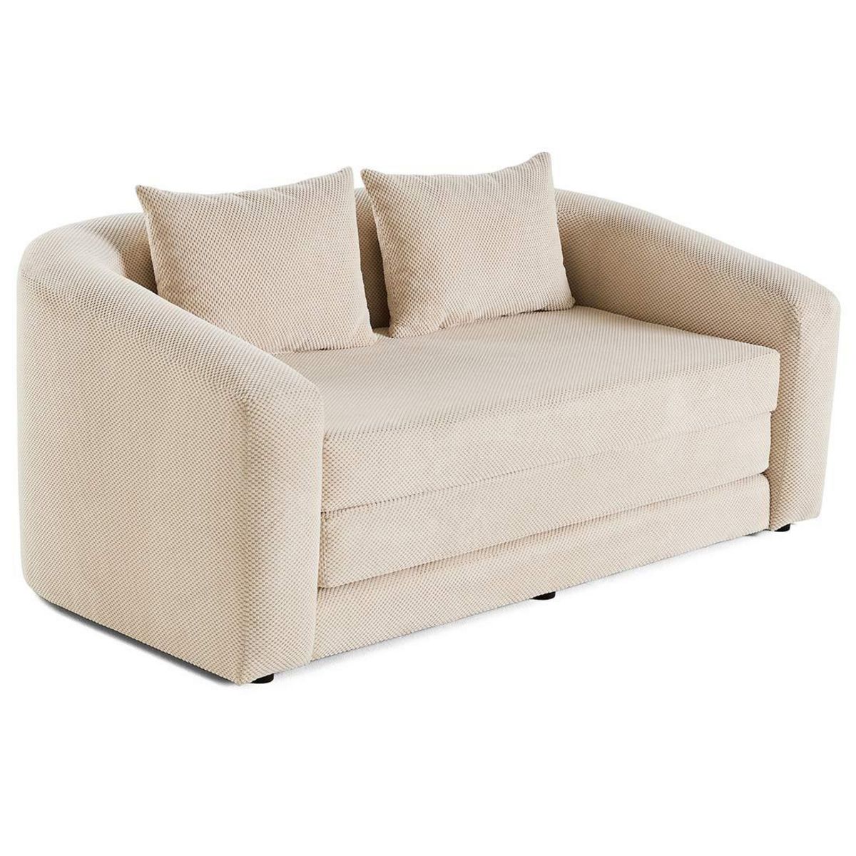 BEST MOBILIER Nuvia - canapé convertible déplimousse 2 places en velours texturé