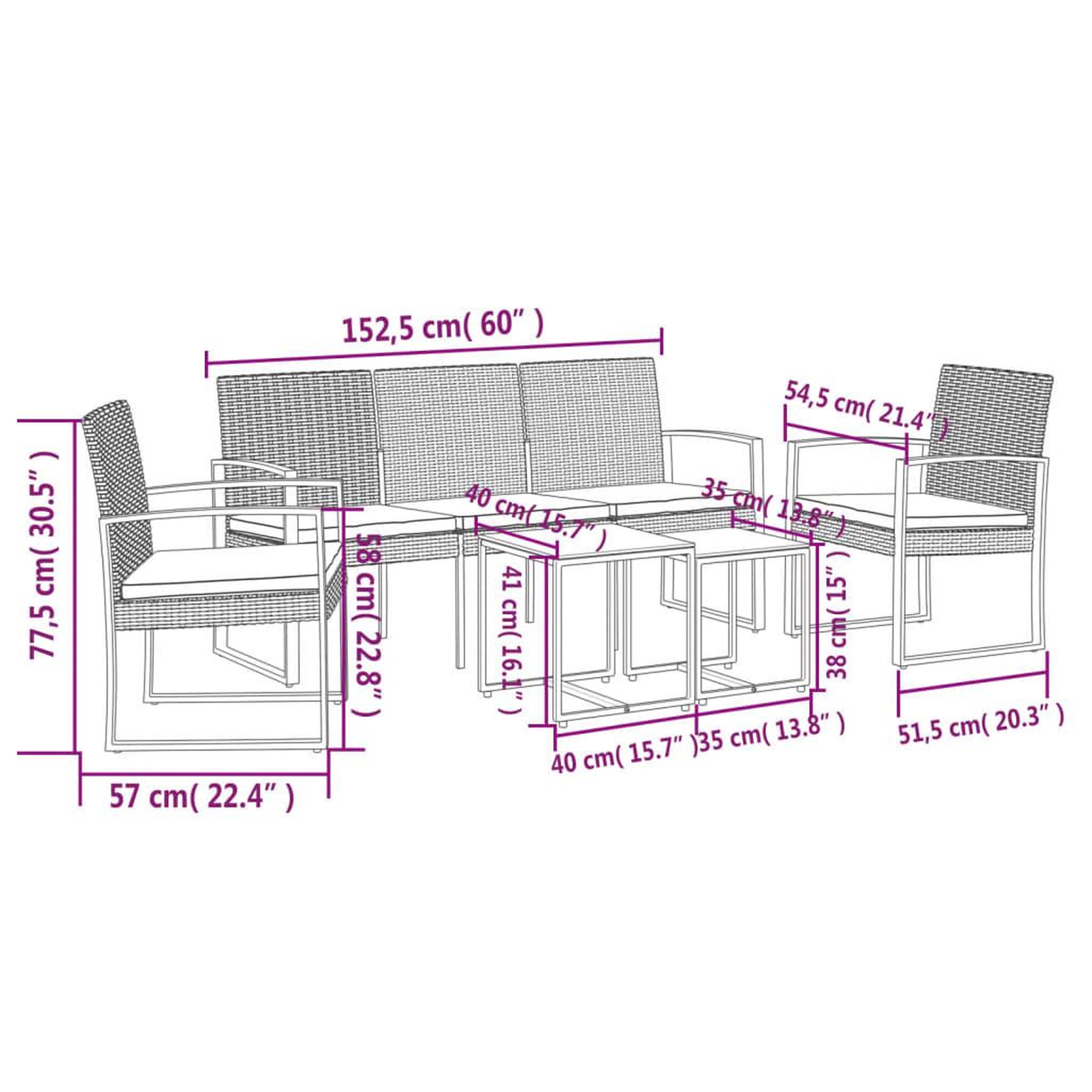 Voir la diapositive 6 : VIDAXL Ensemble a manger de jardin avec coussins 5 pcs noir rotin PP