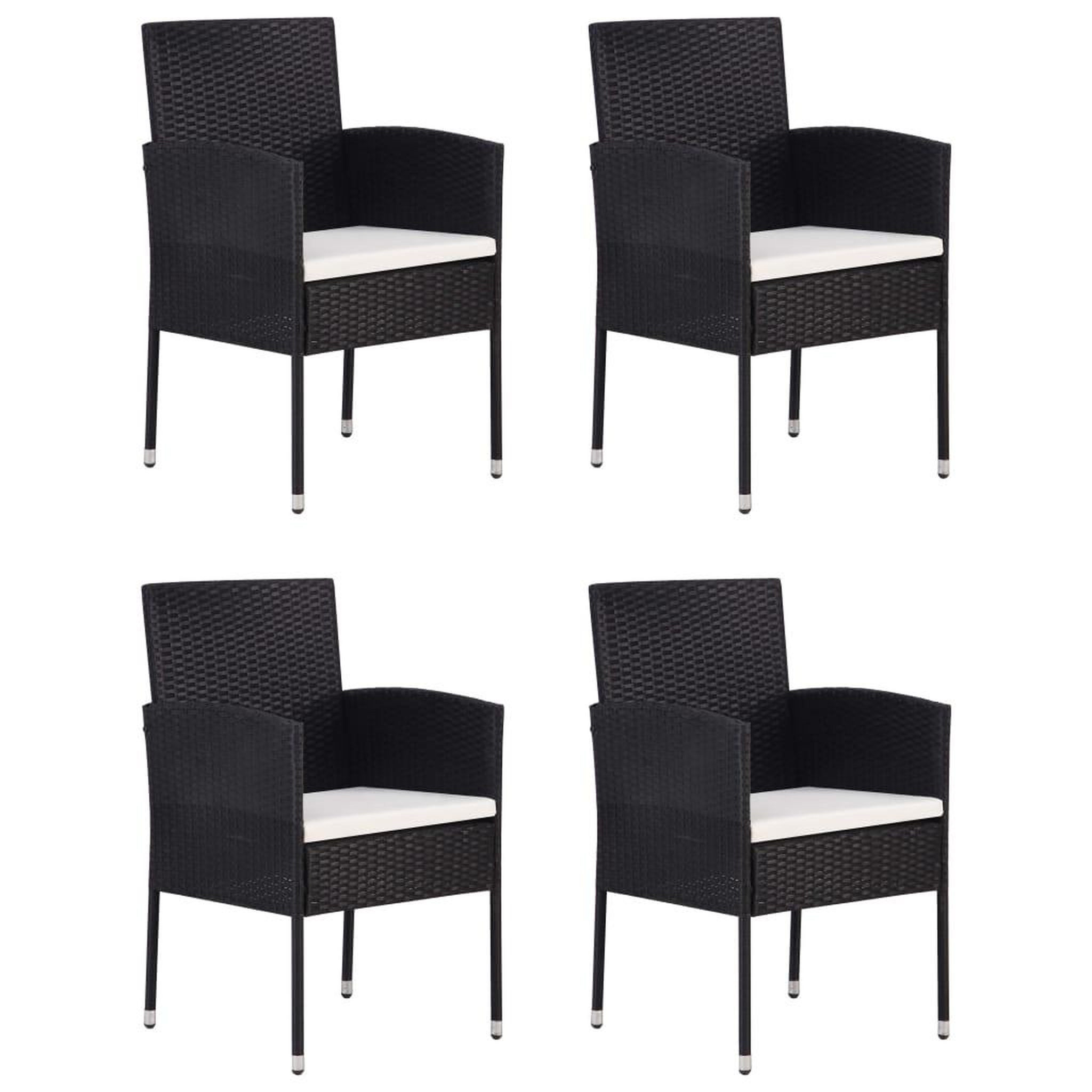 Voir la diapositive 3 : VIDAXL Ensemble a manger de jardin 5 pcs Resine tressee Noir