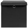 Voir la diapositive 3 : VIDAXL Boîtes de rangement avec couvercle 4 pcs Noir 32x32x32 cm Tissu