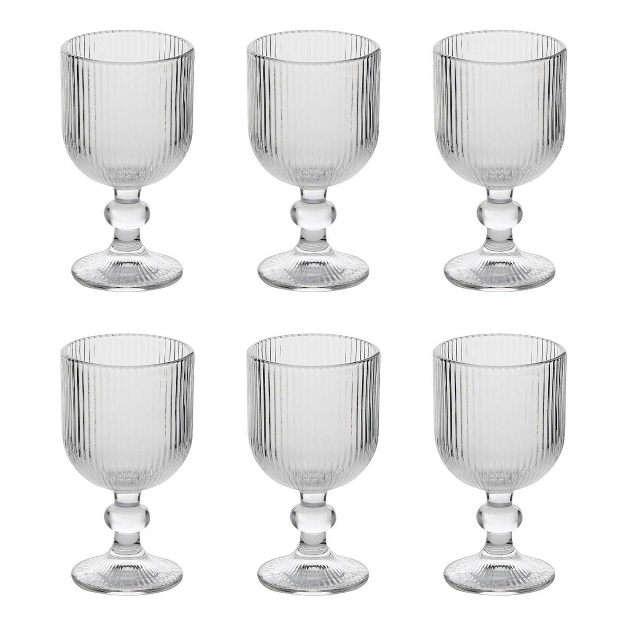 SECRET DE GOURMET Lot de 6 verres à vin strie  ema  25cl transparent