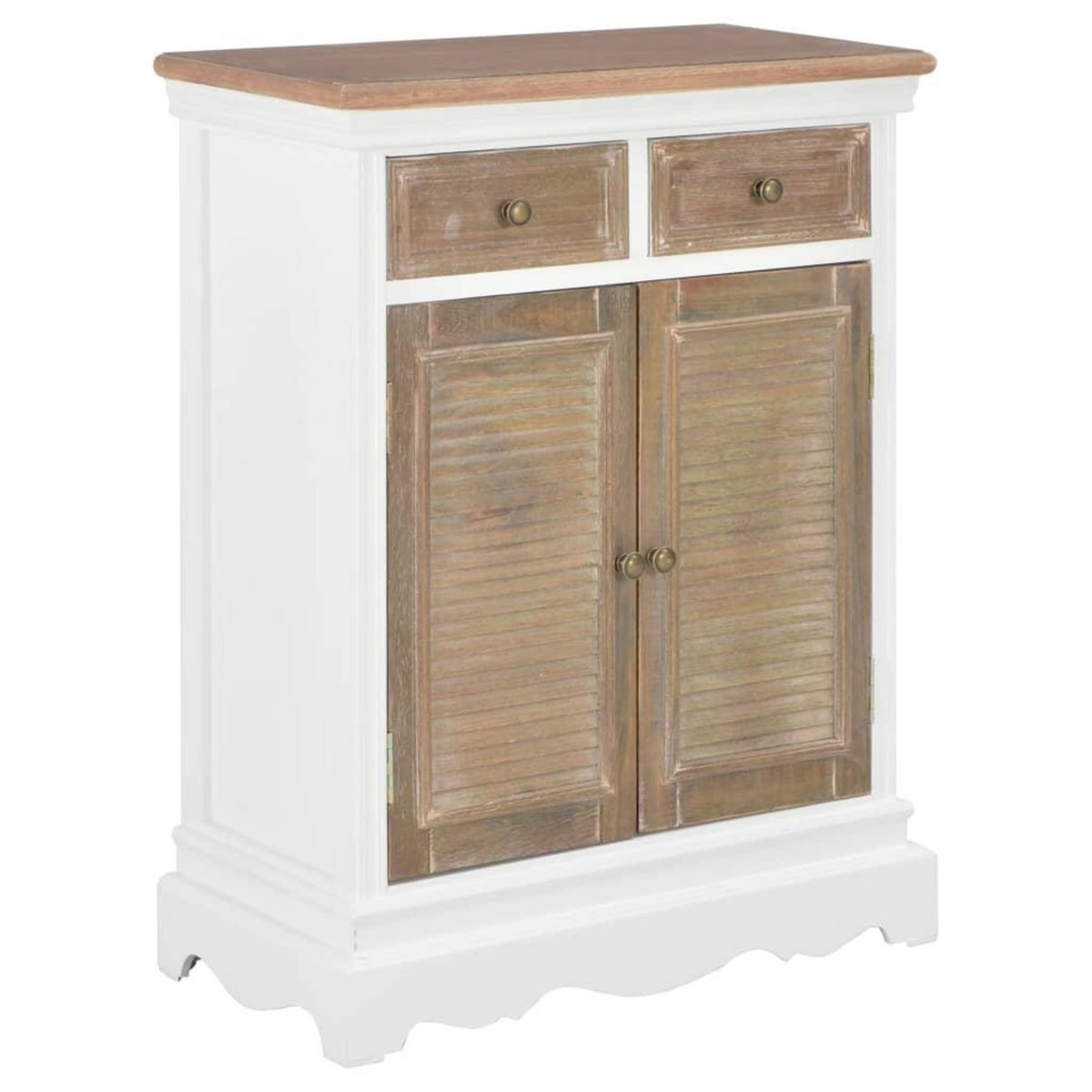 VIDAXL Buffet Blanc 60x30x80 cm Bois massif