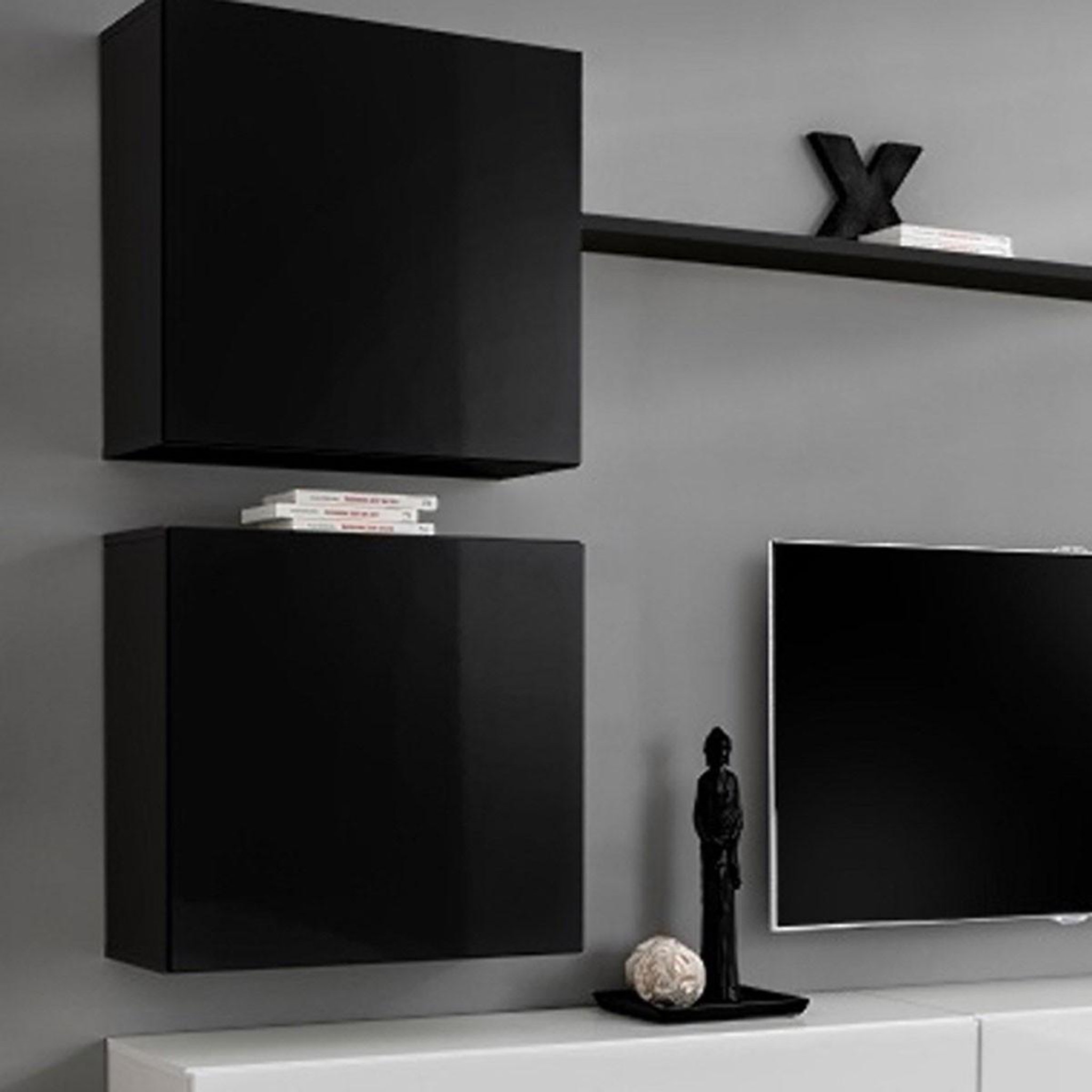 Voir la diapositive 2 : Paris Prix Meuble tv mural design  switch viii  280cm noir & blanc