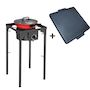 Voir la diapositive 2 : INTEC Réchaud à Gaz 1 feu Barbecue grill 4,5kW 2en1 Bruleur fonte + Plaque Grill Fonte 40×40cm 3 hauteurs modulables Piezo INTEC