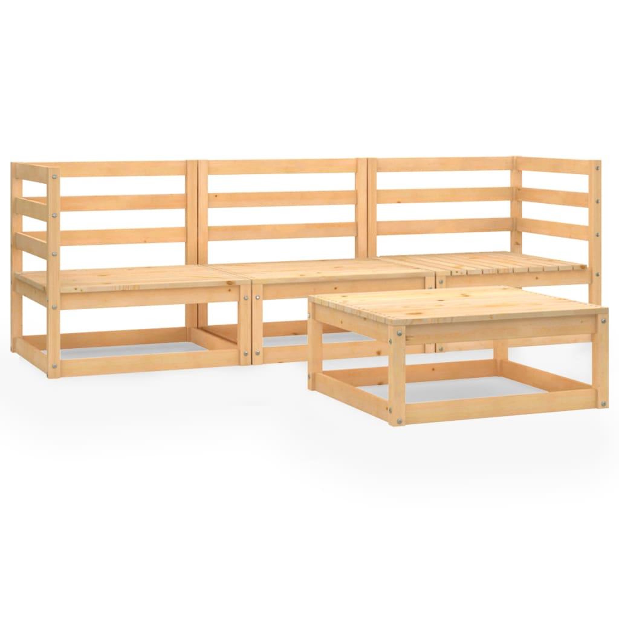 Voir la diapositive 2 : VIDAXL Salon de jardin 4 pcs bois de pin massif
