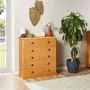 IDIMEX Commode PARIS meuble de chambre avec rangement 6 tiroirs, en pin massif lasuré brun