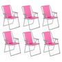 Voir la diapositive 1 : Cote detente Lot de 6 Chaises de Camping Pliantes  Grecia  74cm Rose