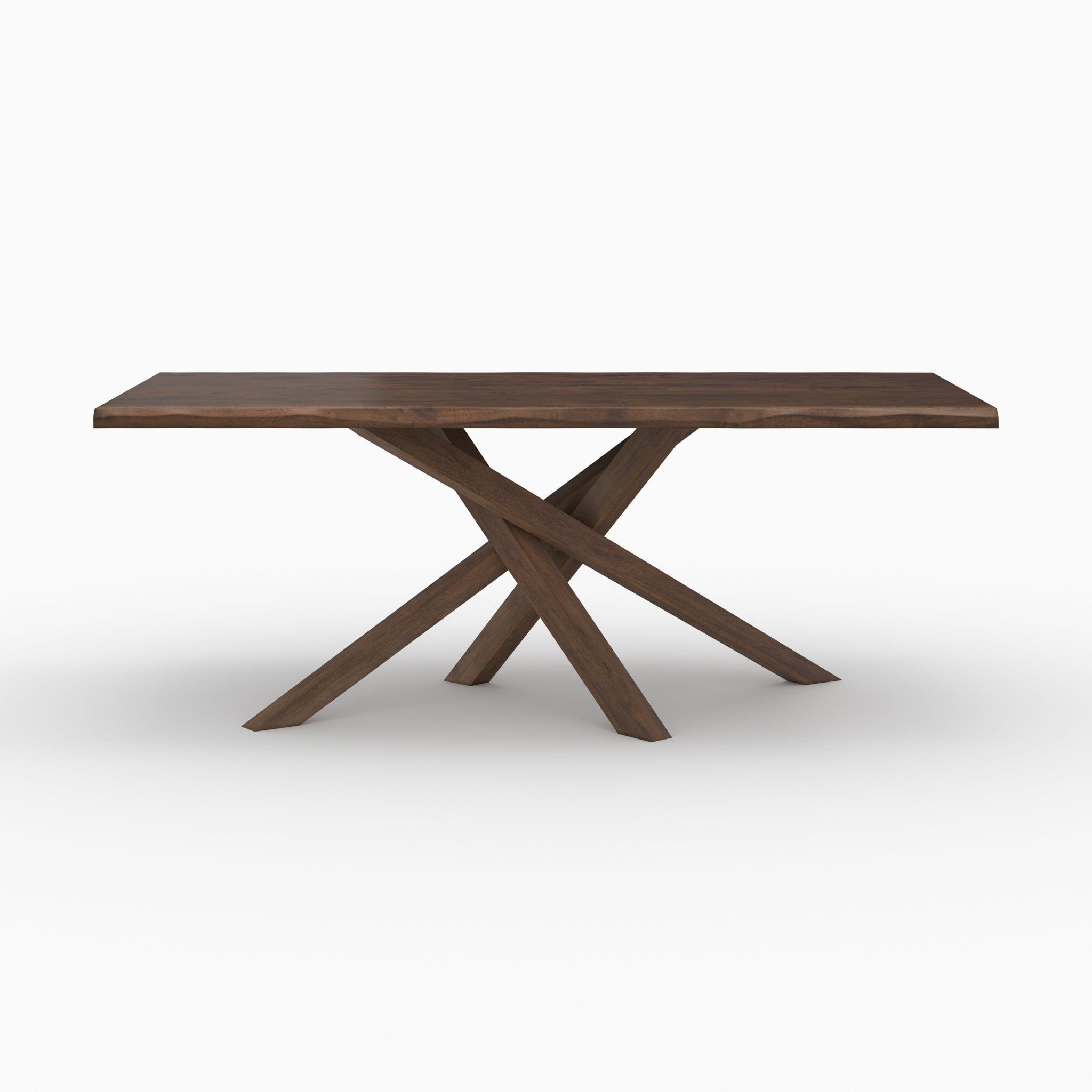 Voir la diapositive 6 : MAISON PAVANE Table rectangulaire en bois d'hévéa massif foncé 8 personnes-Robin
