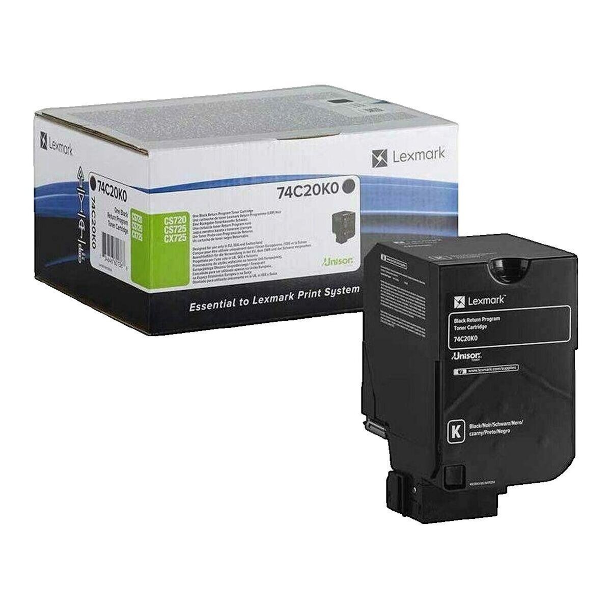 Lexmark Toner Lexmark Original 74C20K0 Noir pour Lexmark CS720de et autres modèles