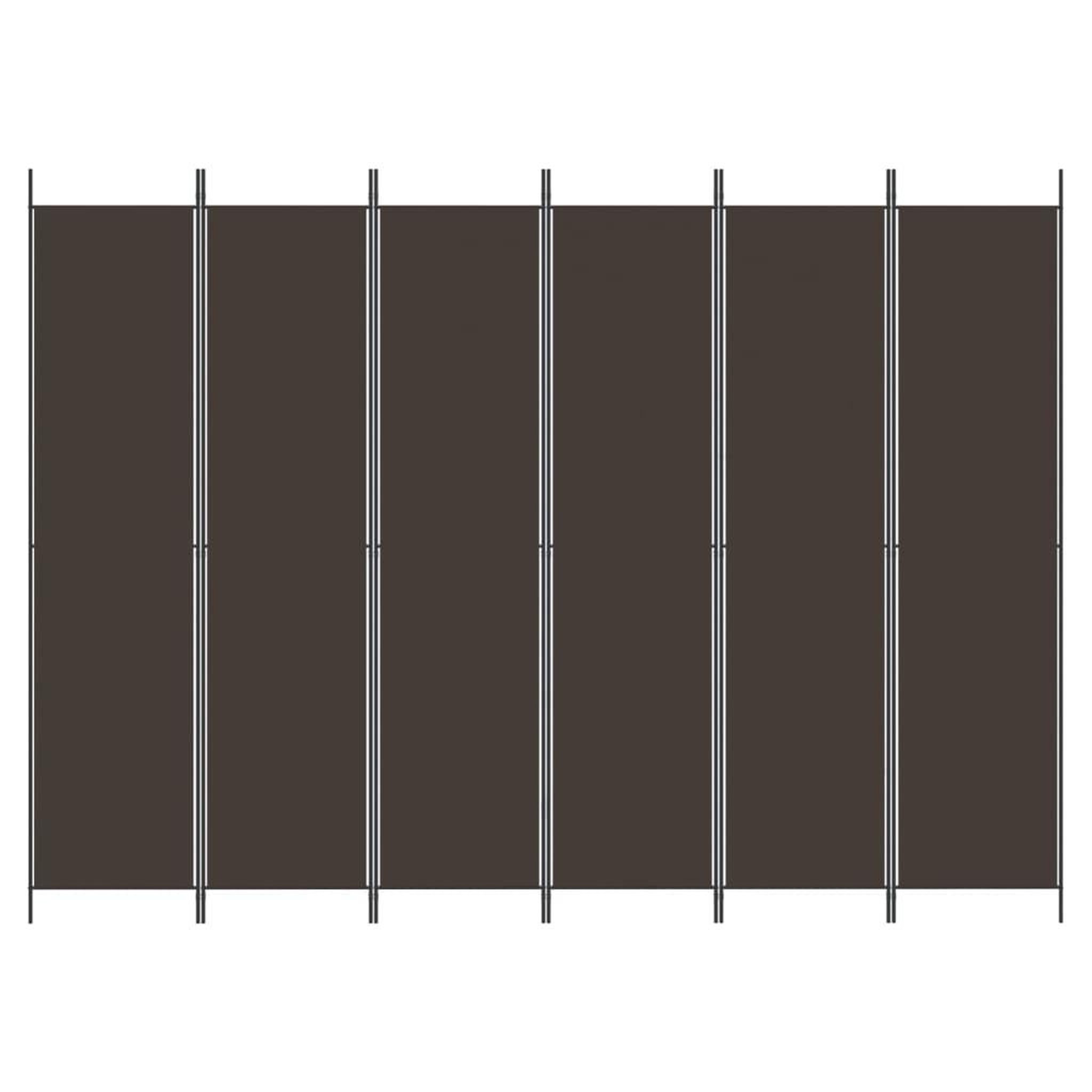 Voir la diapositive 3 : VIDAXL Cloison de separation 6 panneaux Marron 300x220 cm Tissu