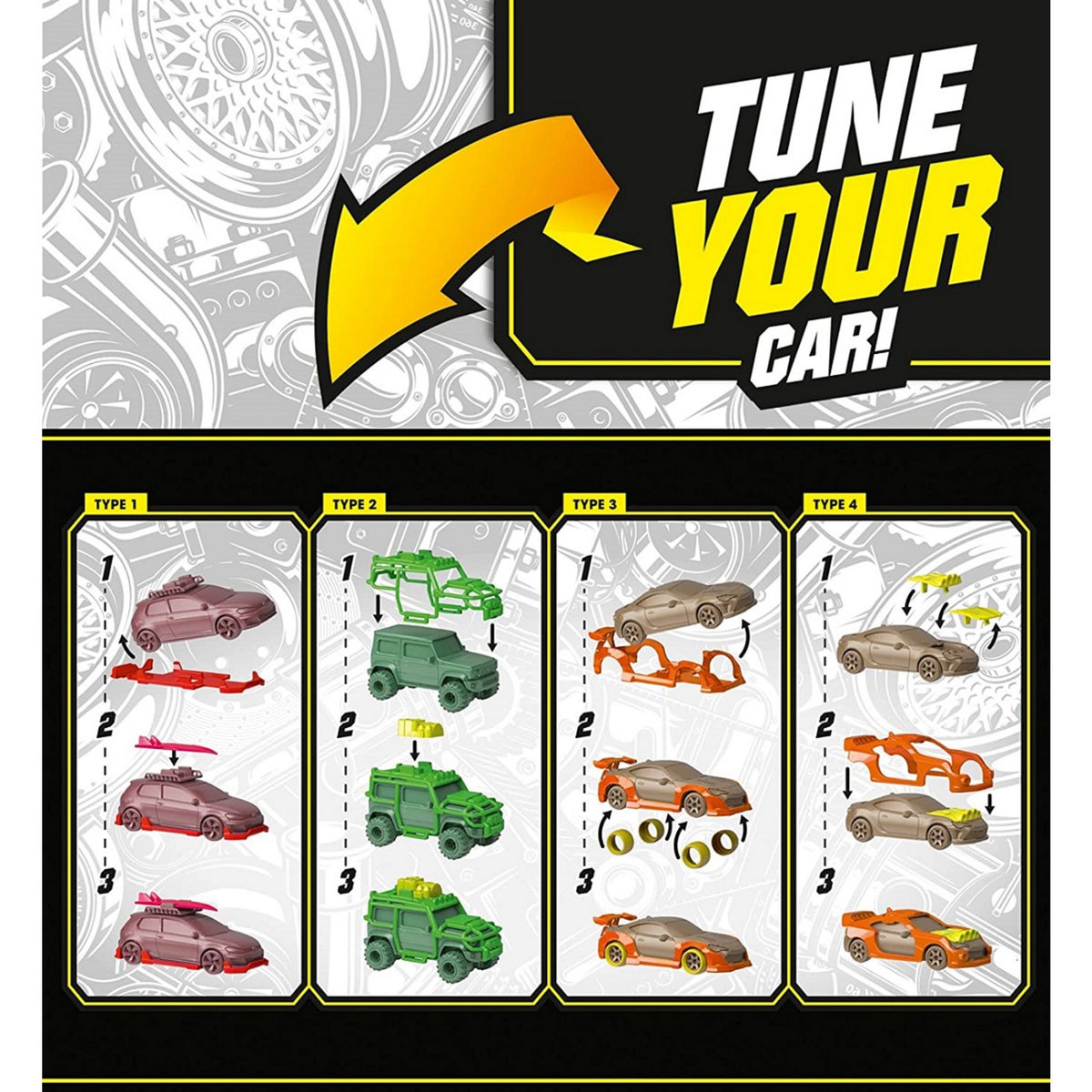 SIMBA Coffret 4 véhicules Tune's up Majorette