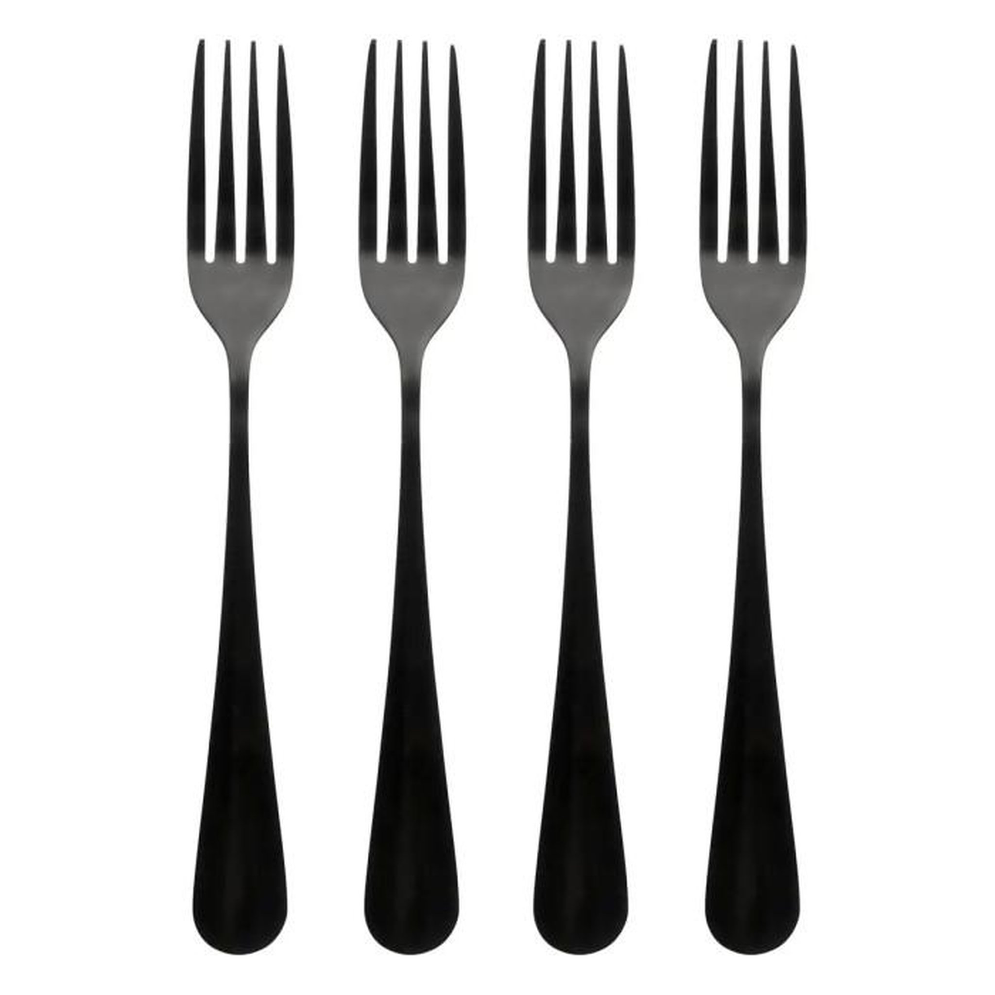 SECRET DE GOURMET Lot de 4 Fourchettes en Inox  Shadow  20cm Noir