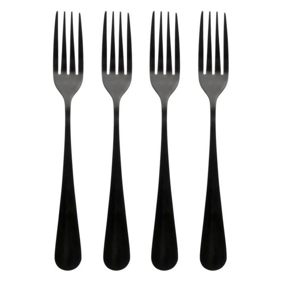 SECRET DE GOURMET Lot de 4 Fourchettes en Inox  Shadow  20cm Noir