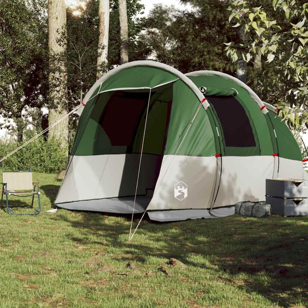 VIDAXL Tente de camping tunnel 4 personnes vert impermeable