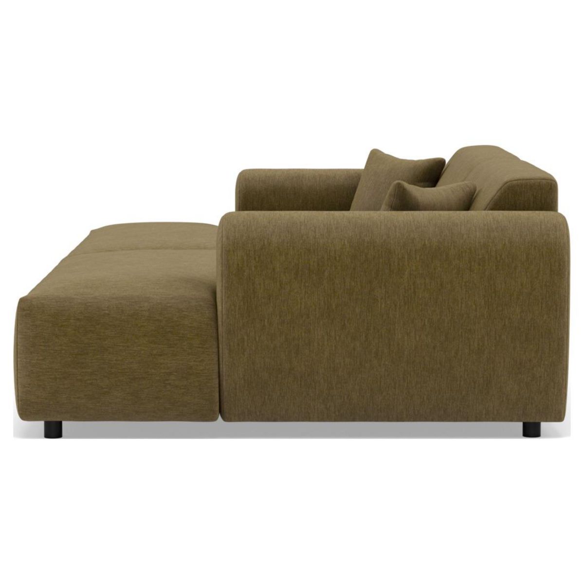 LISA DESIGN Aumance - canapé droit 4 places avec double méridienne assise profonde en velours texturé