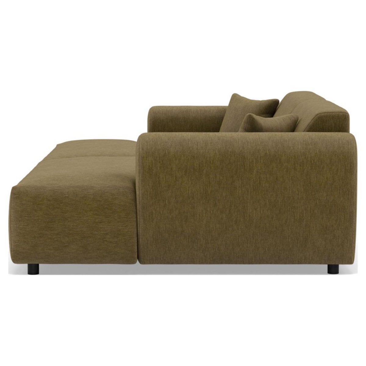 LISA DESIGN Aumance - canapé droit 4 places avec double méridienne assise profonde en velours texturé