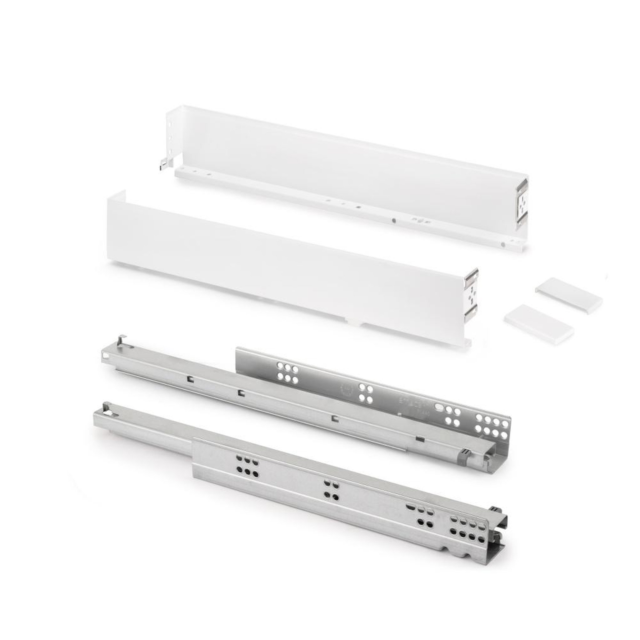 Emuca 3274012 Tiroir extérieur Simplex 25kg hauteur 88mm, profondeur 440mm, acier, peint en blanc