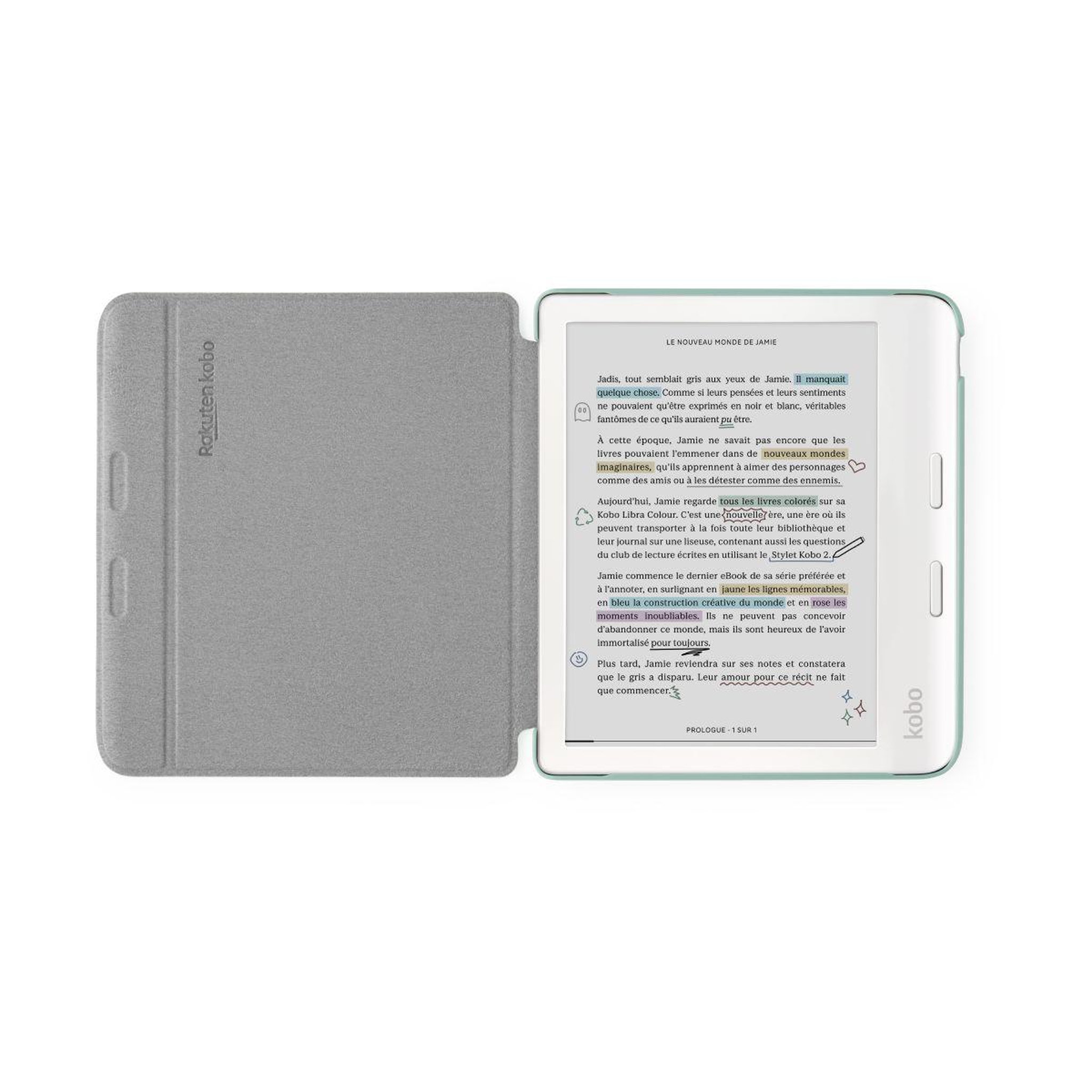 Voir la diapositive 3 : kobo Pochette libra colour sleepcover basic vert