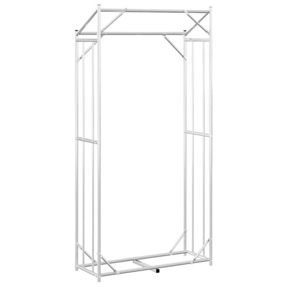 VIDAXL Portant de bois de chauffage et housse de pluie acier galvanisé