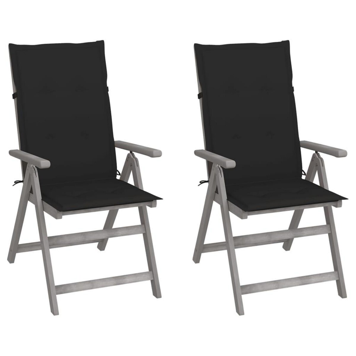 VIDAXL Chaises inclinables de jardin lot de 2 et coussins Bois acacia