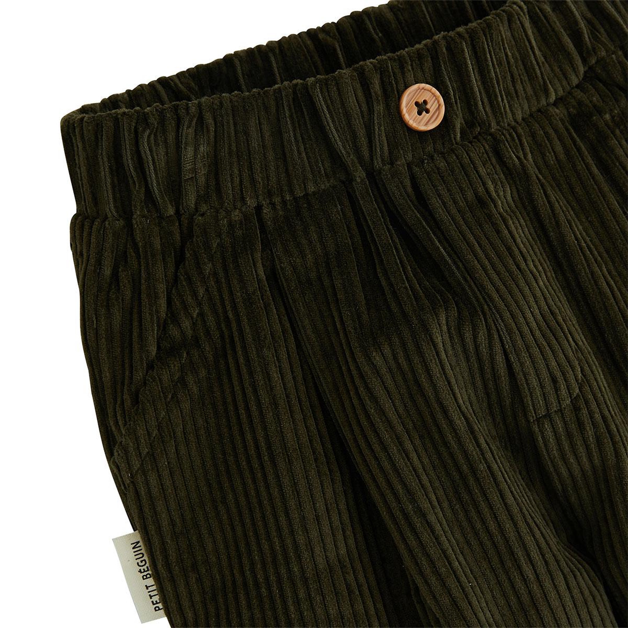 Voir la diapositive 3 : PETIT BEGUIN Pantalon bébé en velours côtelé pistache