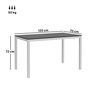 Voir la diapositive 3 : OUTSUNNY Table de jardin rectangulaire 4-6 personnes dim.120 x 70 x 72 cm aluminium plateau à lattes effet bois noir