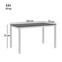 Voir la diapositive 3 : OUTSUNNY Table de jardin rectangulaire 4-6 personnes dim.120 x 70 x 72 cm aluminium plateau à lattes effet bois noir