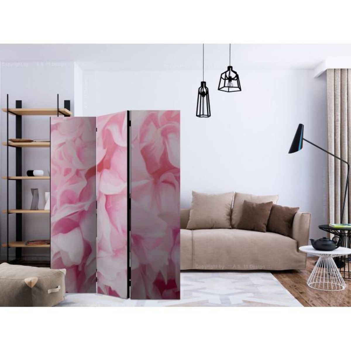 Paris Prix Paravent 3 Volets  Azalea Pink  135x172cm