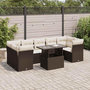 Voir la diapositive 1 : VIDAXL Salon de jardin 8 pcs avec coussins marron resine tressee