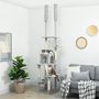 Voir la diapositive 2 : PAWHUT Arbre à chat du sol au plafond XXL, hauteur réglable 225-255 cm, griffoir pour chat en sisal à 6 niveaux avec niche, hamac, plates-formes, échelle et 2 pompons suspendues, gris clair