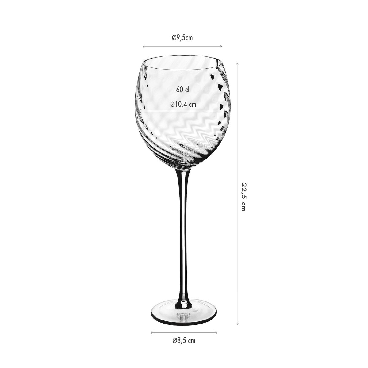 BJORN Verre à pied 60cl STEN - 6 pièces