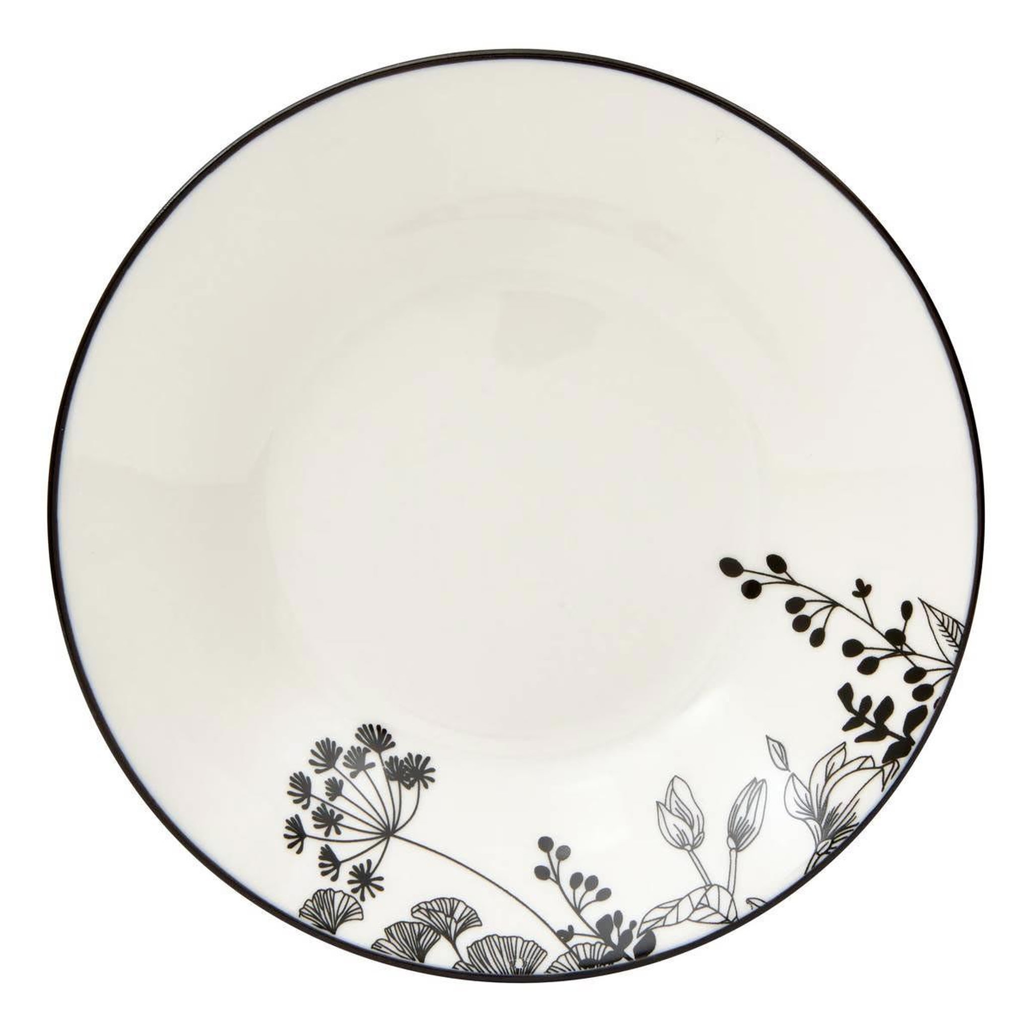 SECRET DE GOURMET Lot de 6 assiettes creuses  white floral  20cm blanc