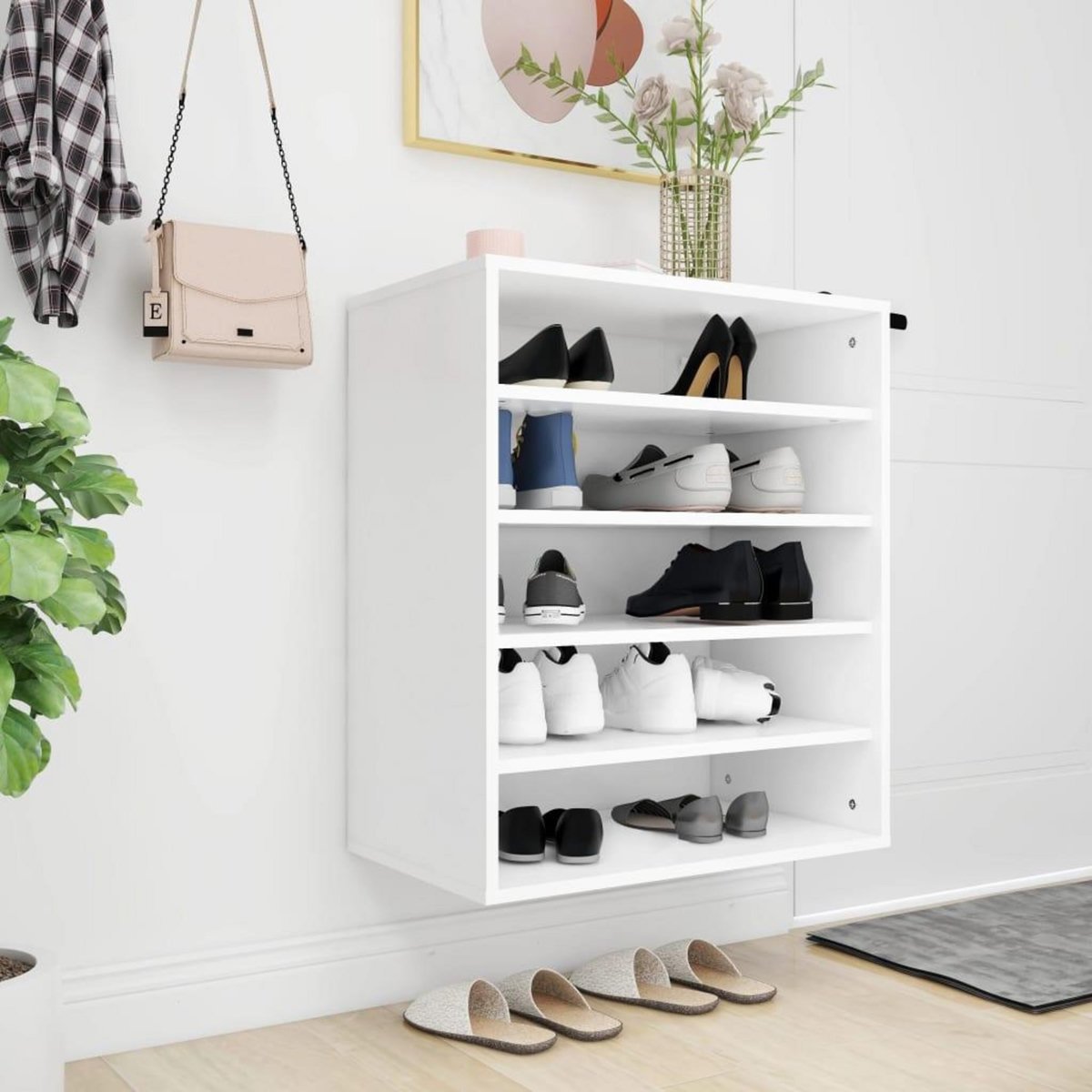 VIDAXL Armoire a chaussures Blanc 60x35x70 cm Bois d'ingenierie