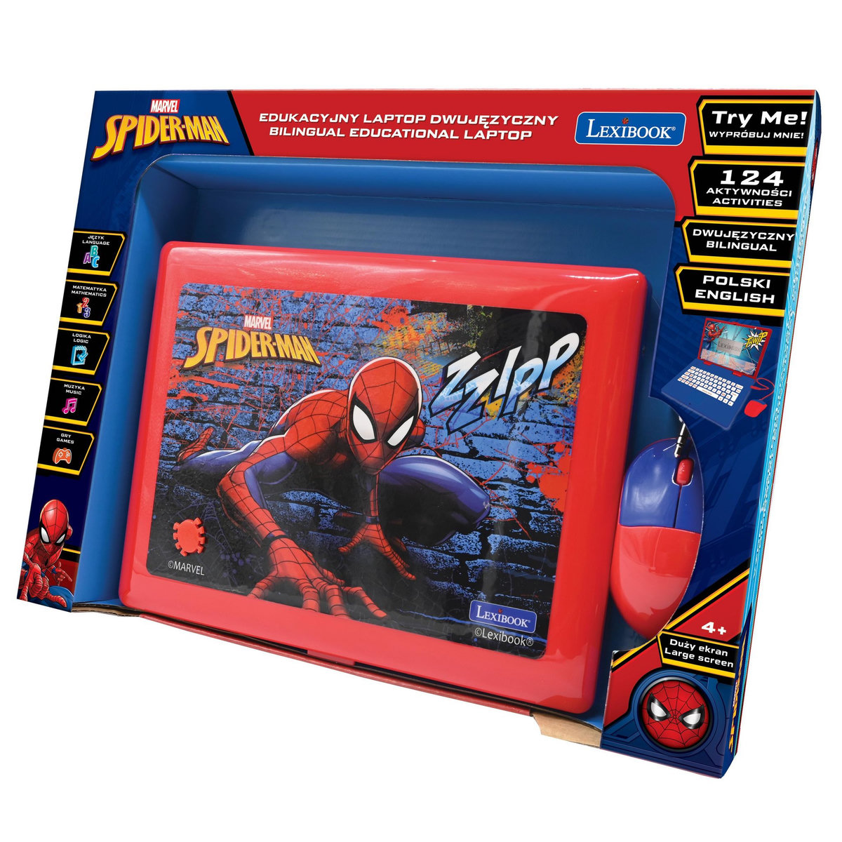Lexibook Ordinateur portable éducatif bilingue Spiderman (EN/PL)