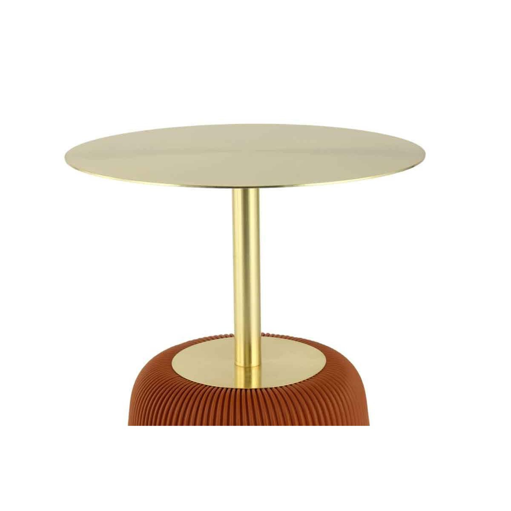Voir la diapositive 3 : Paris Prix Table d'appoint design  jokai  60cm cognac & or