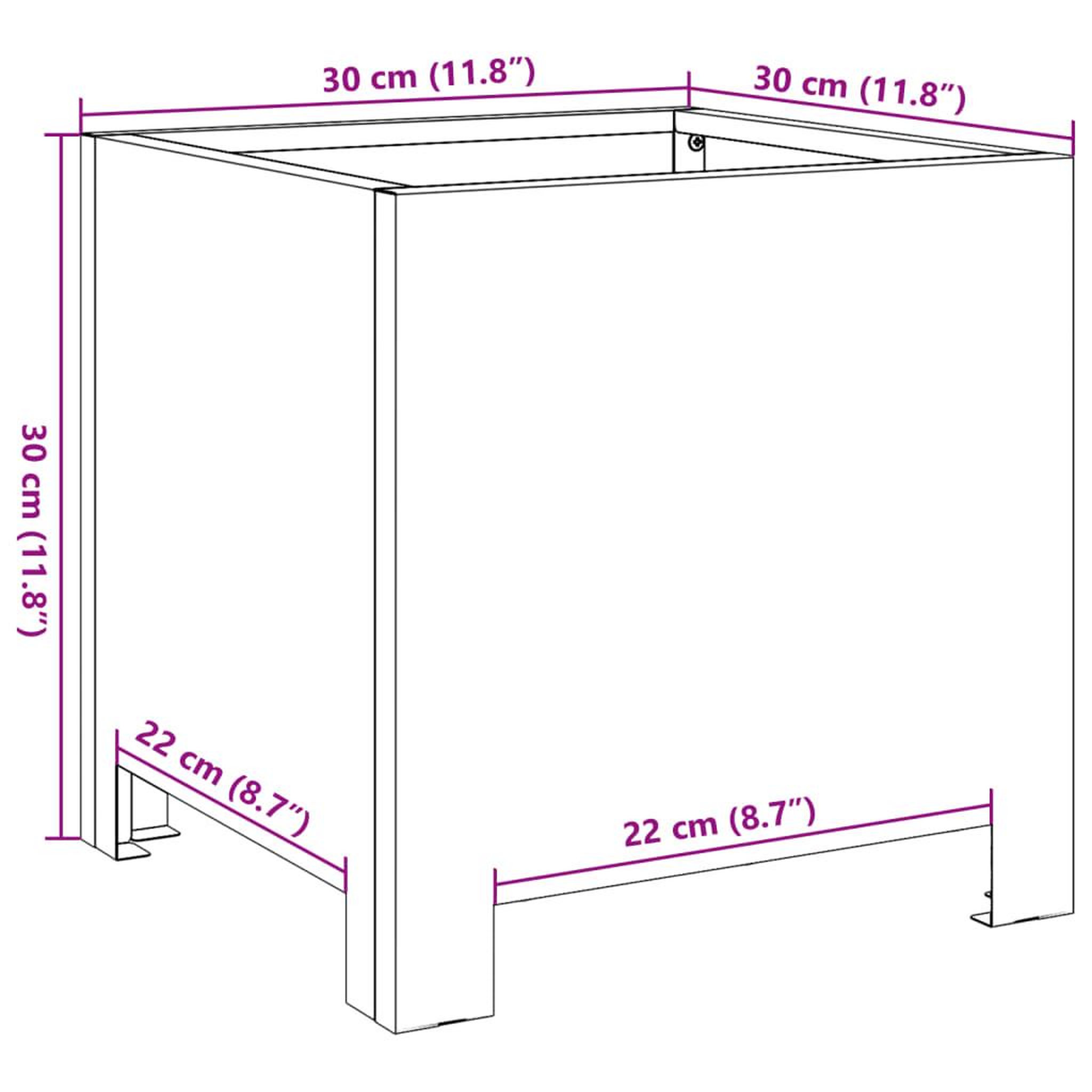 Voir la diapositive 6 : VIDAXL Jardinieres 2 pcs 30x30x30 cm acier resistant aux intemperies
