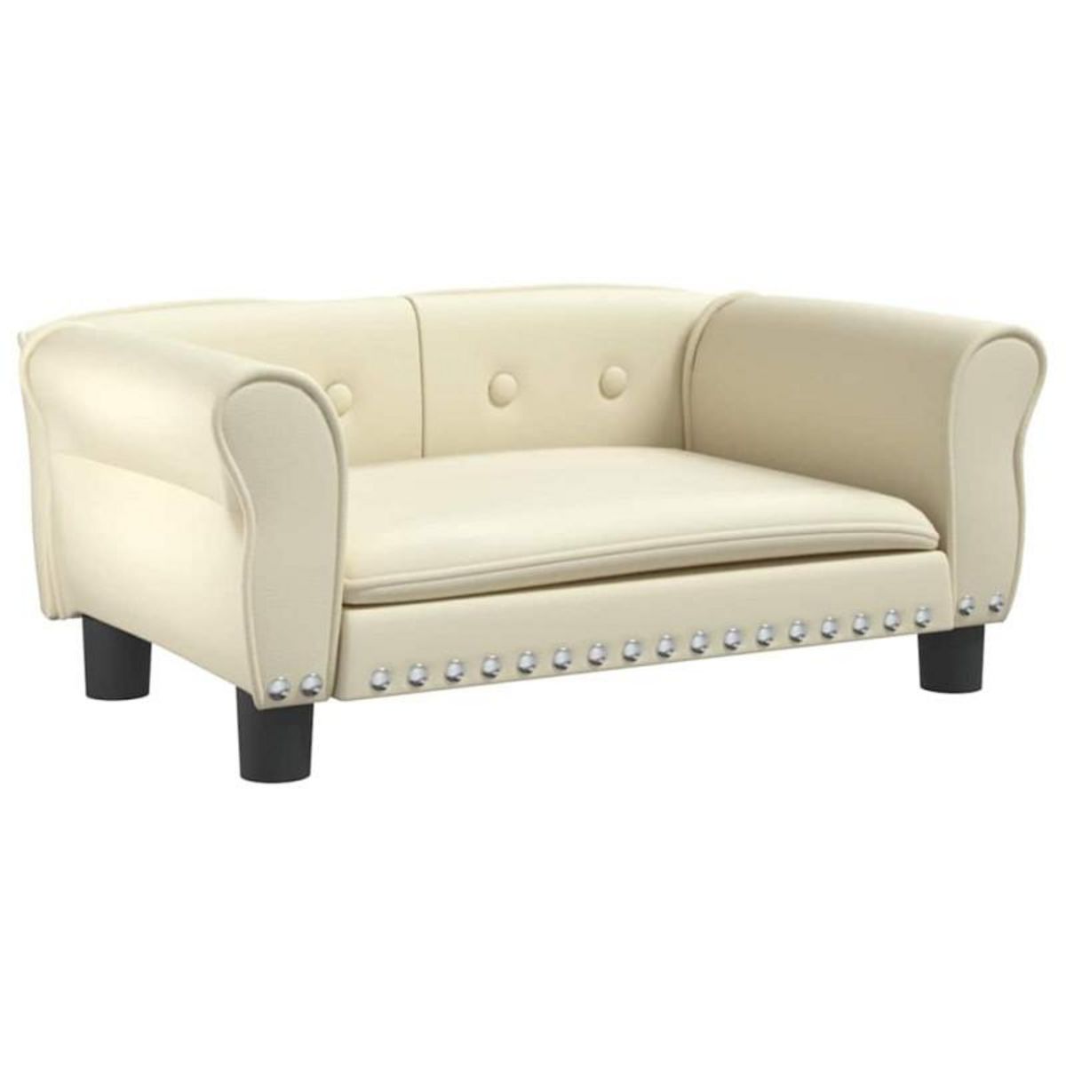 VIDAXL Lit pour chien crème 70x45x30 cm similicuir