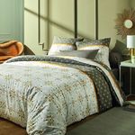 Home collection Parure housse de couetteavectaie oreiller coton percale tily havane. Coloris disponibles : Marron
