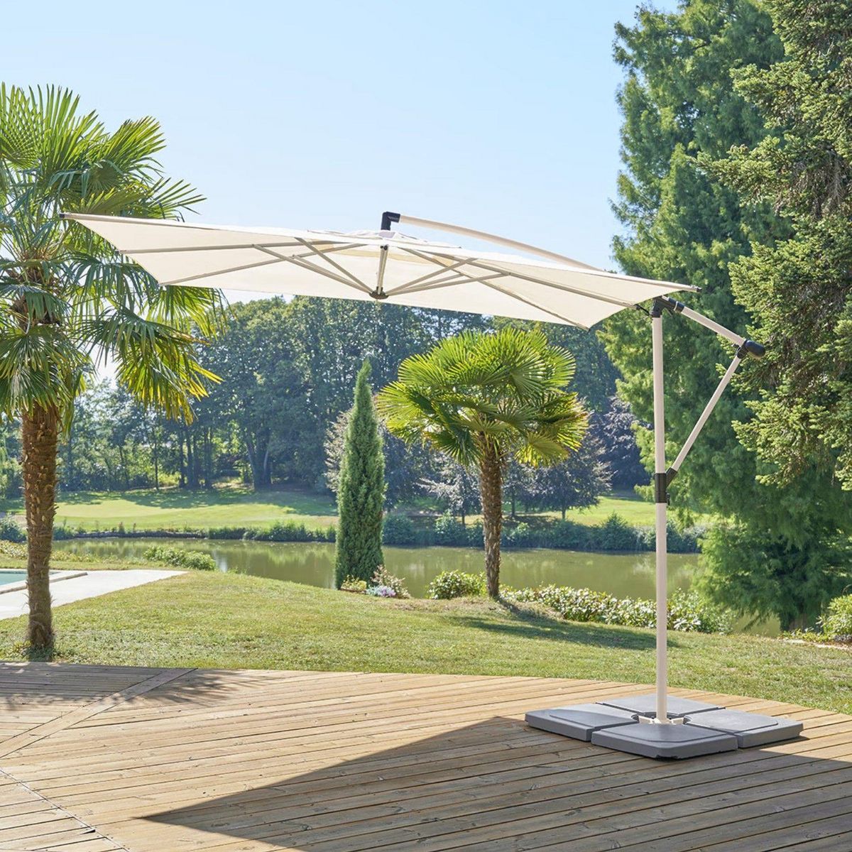 HESPERIDE Parasol déporté carré MANOA