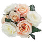 Voir la diapositive 2 : ATMOSPHERA Bouquet de Fleur  7 Roses  30cm Rose & Blanc