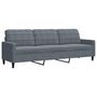 Voir la diapositive 2 : VIDAXL Canape a 3 places Gris fonce 210 cm Velours
