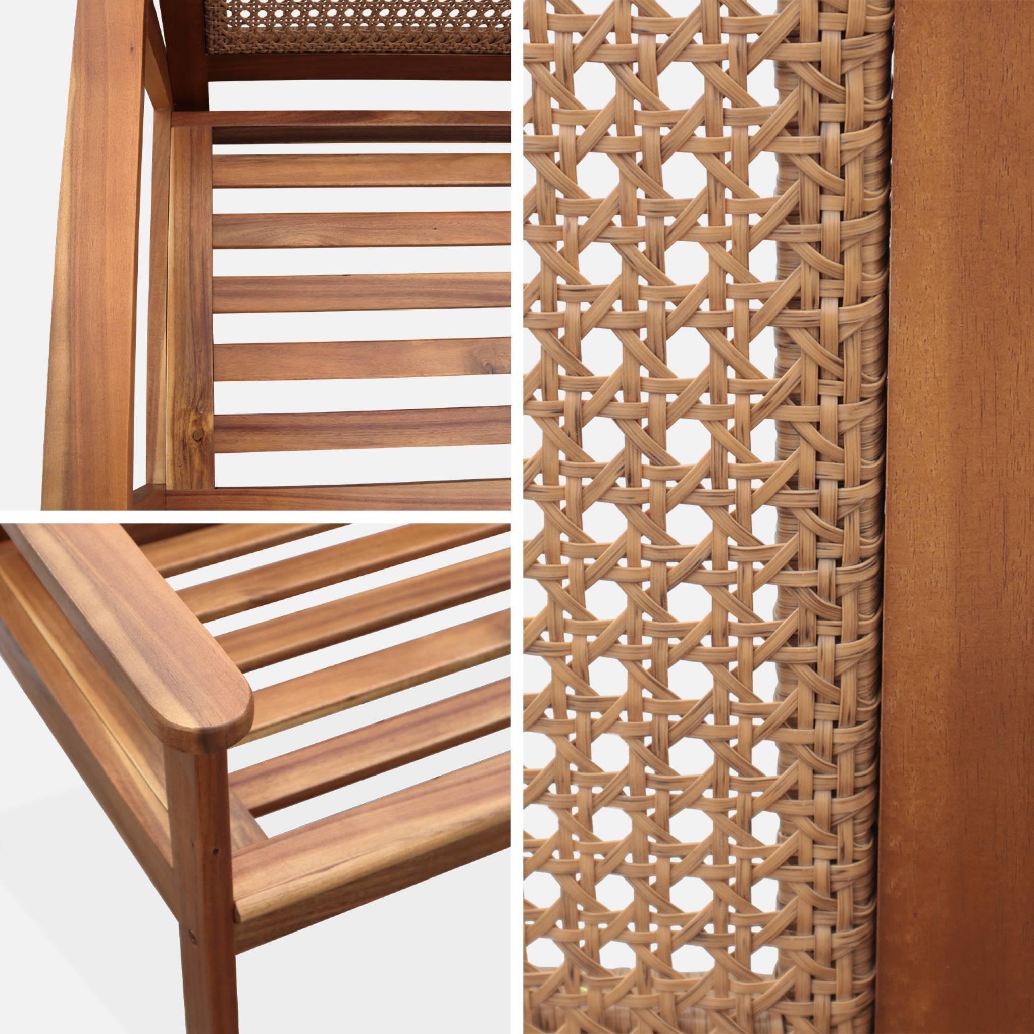 Voir la diapositive 6 : SWEEEK Banc d'extérieur 2 places en bois d'acacia 113x66x86cm MANABI