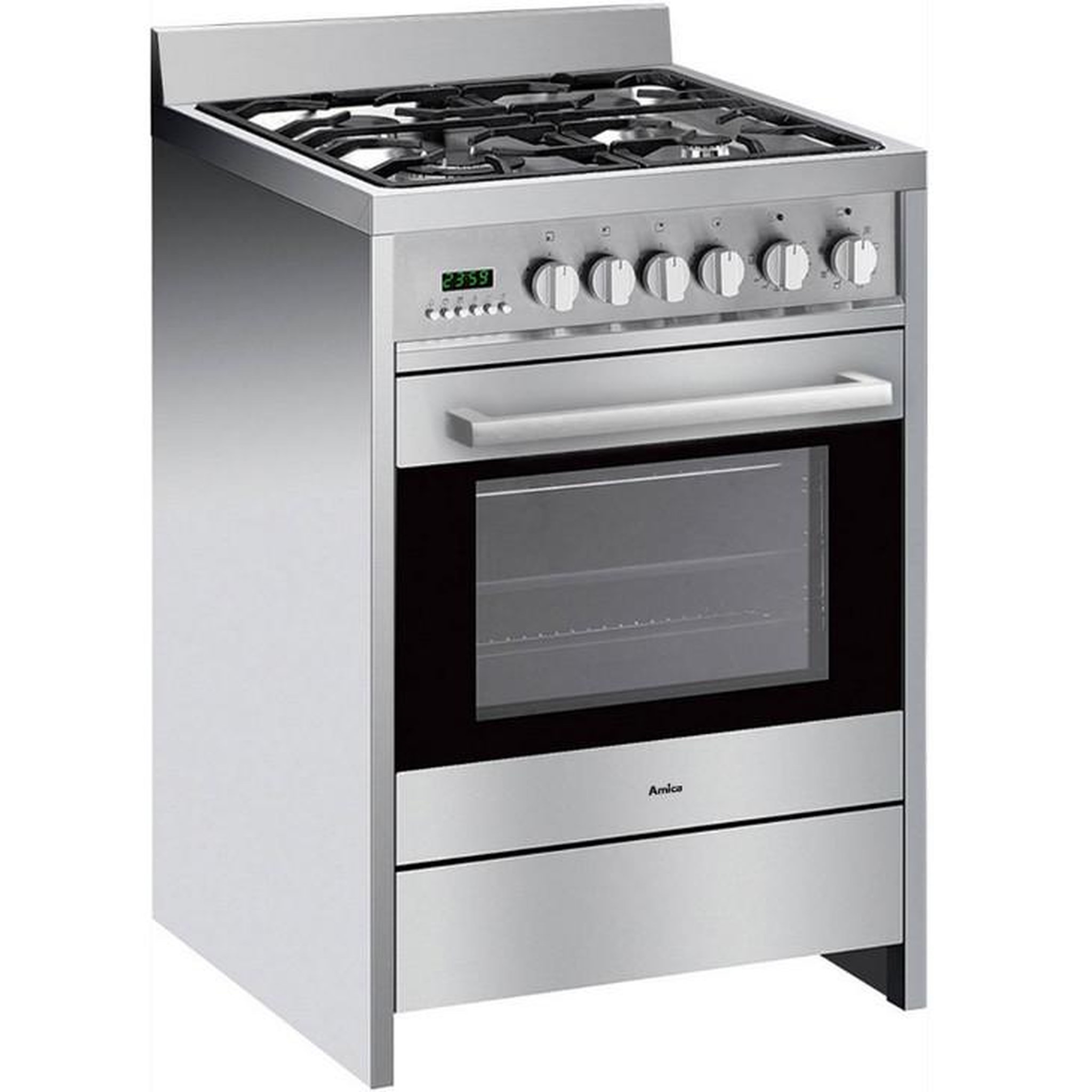 Voir la diapositive 3 : Amica Cuisinière gaz a 68l 4 feux inox - acme2005x