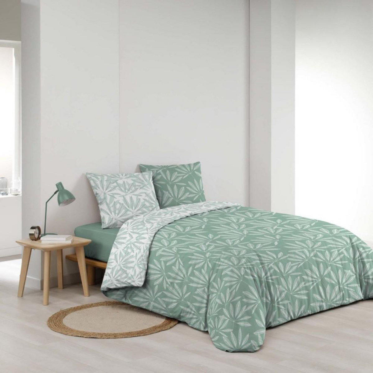 Douceur d'Intérieur Housse de couette 260x240 + 2 taies MALIA sauge 100% coton