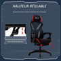 Voir la diapositive 4 : VINSETTO Vinsetto Fauteuil gaming chaise gamer réglable pivotant dossier inclinable repose-pied polyester rouge noir