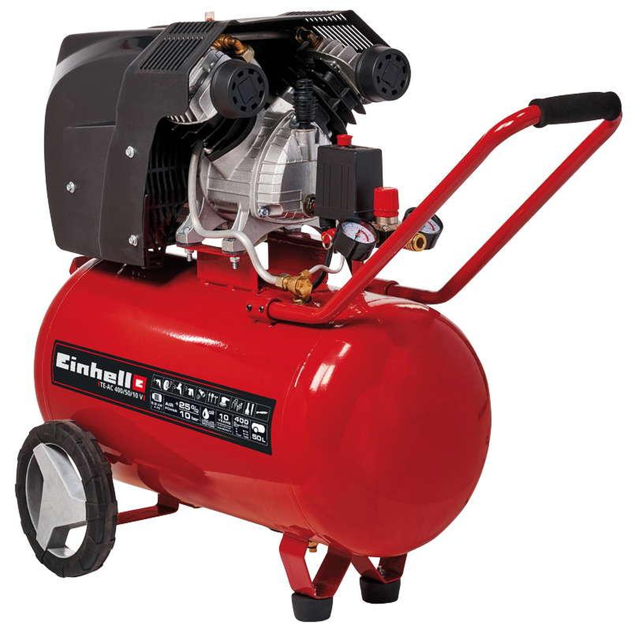 Einhell Compresseur TE-AC 400/50/10 V - Puissance d'aspiration 400 l/min - Pression max. 10 bar - 2200W