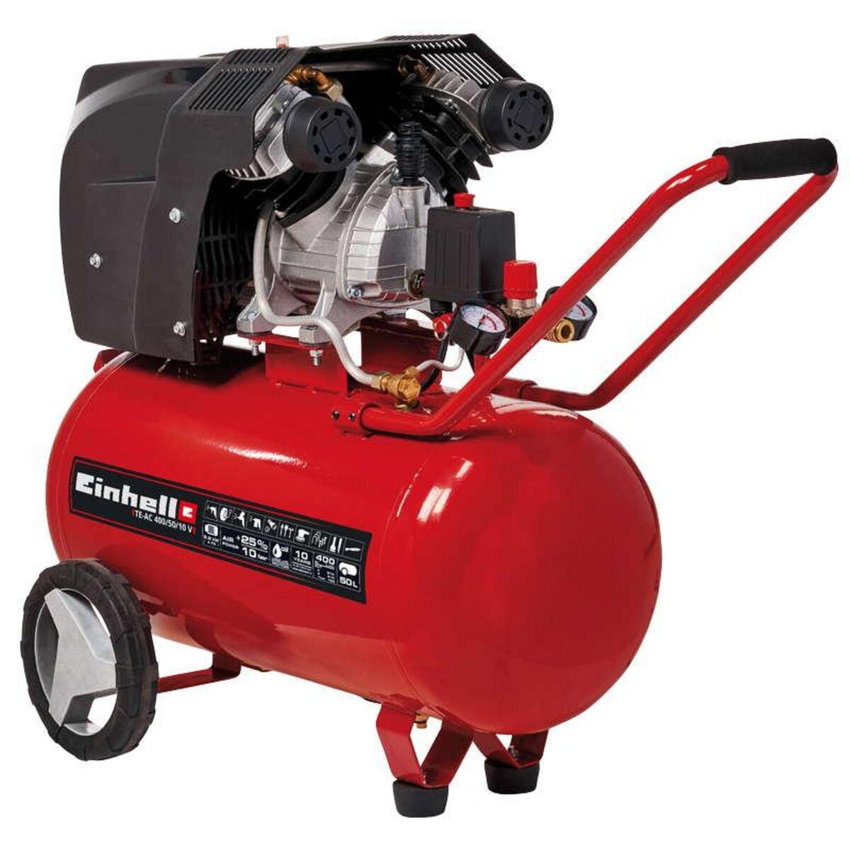 Einhell Compresseur TE-AC 400/50/10 V - Puissance d'aspiration 400 l/min - Pression max. 10 bar - 2200W